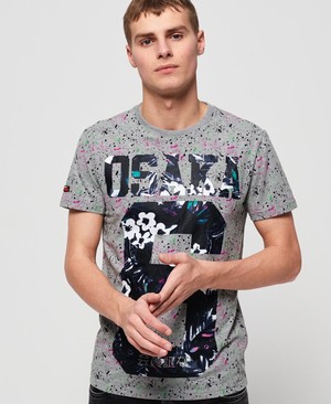 Superdry Osaka All Over Print Lite Férfi Pólók Szürke | XZYTO9205